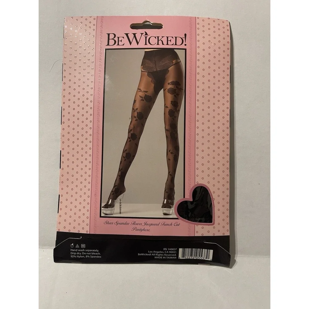 BeWicked Go Fish Black Fishnet Crotchless Pantyhose O/S NEW